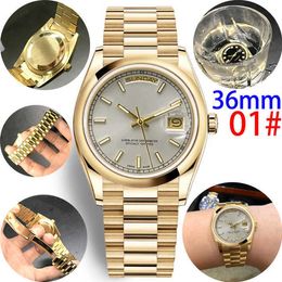 High quality luxury white Ding dial round tooth bezel 36mm813 automatic steel waterproof watch