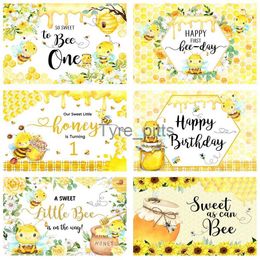 Background Material Mocsicka Honey Bee Baby's 1st Birthday Photo Background Neonatal Baby Shower Photo Background Yellow Banner Photo Prop X0725