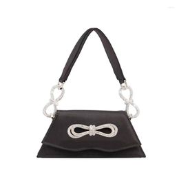 Evening Bags Women's Underarm Shoulder Bag Niche Design Rhinestone Inlaid Bow Handbag Shiny