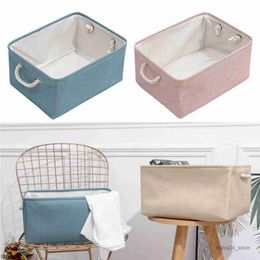 Storage Baskets Collapsible Fabric Storage Basket Baby Toy Organiser Cloth with Handle for Home R230726