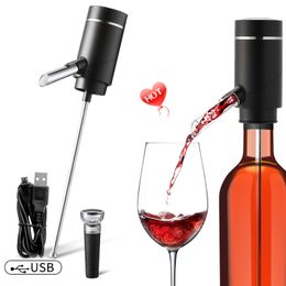 Wine Glasses Electric Decanter Pump Dispenser Automatic Aerator One Button Smart Pourer Spout for Bar Party Kitchen 230725