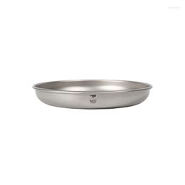 Plates Keith 250ml Titanium Plate Portable Dish Dinner Steamed Flat Bottom Shallow Tableware Ultralight 46g Ti5364