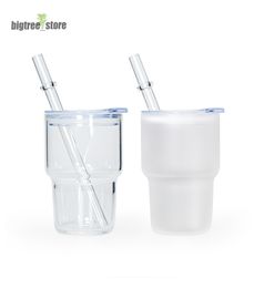 3oz Sublimation Shot Glass Cup 90ML Wine Tumbler Small Shot Glass With Lid And Straw for DIY white