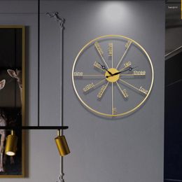 Wall Clocks Metal Clock Nordic Design Elegant Modern Wrought Iron Living Room Luxury Battery Reloj Pared Home Decor 50WC