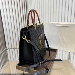 Ybag Shopping Bags Tote Bag Womens Handbags Black Purse Designer Bags LuxurLeather Fashion Letters Print Shoulder Bag Vintage Portable Wallet 221214