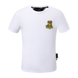 PLEIN BEAR T SHIRT Mens Designer Tshirts Brand Clothing Rhinestone PP Skulls Men T-SHIRT ROUND NECK SS SKULL Hip Hop Tshirt Top Tees 16508