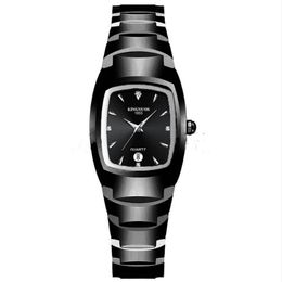 Kingnuos Luxury Lovers Couples Quartz Square Diamond Watches 40MM Dial Mens 25MM Diameter Womens Watch Adjust Strap Calendar Wrist211i