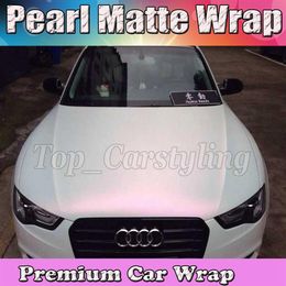 Premium Satin bianco perla al rosa shift Wrap With Air Release Pearlescent Matt Film Car Wrap grafica per lo styling 1 52x20m Roll275j