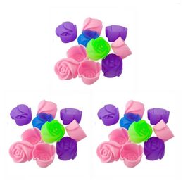Baking Tools 30Pcs Cake Mould Chocolate Jelly Maker Mould Silicone Rose Muffin Cookie Cup (Random Colors)