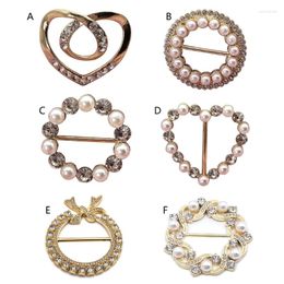 Brooches Fashion Round Circle Clip Buckle Star Heart Scarf Ring T-shirt Tie Women Wrap Holder Twist-Knot