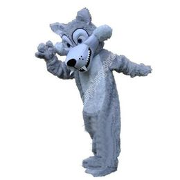 High Quality Super Custom Long Plush Grey Wolf Mascot Costume Furry Suits Party Anime Plush costume Play Costume
