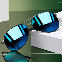 Sunglasses Classic Pilot Polarised Men Brand Designer Driving Travel Pochromic Sun Glasses High Quality Alloy Frame Goggles