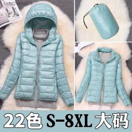 S-8XL Plus Size Winter frivolous Down Jackets Woman Short Ultratin Olika färger Solid Coat Women Vintage Clothes L230619