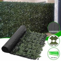 Decorative Flowers Artificial Ivy Hedge Green Leaf Fence Panels Faux Privacy Screen For Home Outdoor Garden Balcony Decoration 1x5m 0.5x2m