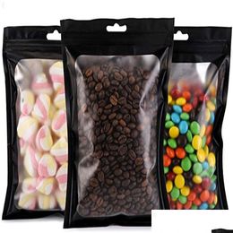 Packing Bags Mtiple Sizes Aluminum Foil Bag Resealable Smell Proof Plastic Sample With Window Retail Packaging Pouch Drop Delivery Off Otrup