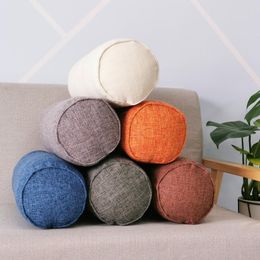 Pillow Colorful Rectangular Cotton Linen Pearl Cylinder-shaped Sofa Suitable For Lumbar And Neck Support