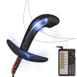 Electric Shock Anal Vaginal Plug Masturbator sexy Toys For Men Women Prostate Massage Electro Stimulator282C