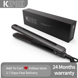 Hair Straighteners KIPOZI 1 Inch Ceramic Hair Straightener Adjustable Temperature 2 In 1 Fast Heating 3D Plate Flat Iron 9 Temps LCD Safety Lock 230725