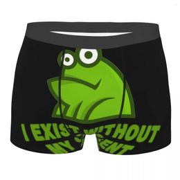 Underpants Men I Exist Without My Consent Frog Underwear Novelty Boxer Shorts Panties Male Breathable