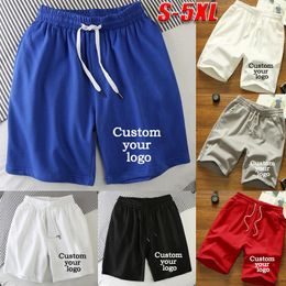 Men's Shorts DIY Logo Casual Polyester Running Sports Baseball Summer Elastic Waist Loose Solid Colour