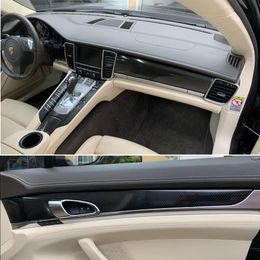 For Porsche Panamera 2010-2016 Interior Central Control Panel Door Handle Carbon Fibre Stickers Decals Car styling Accessorie300i