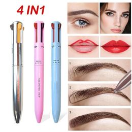 Eyebrow Enhancers 4 In 1 Makeup Pen Pencil Waterproof Drawing Eye Brow Long Lasting Easy Colour Eyeliner Sweatproof 230725