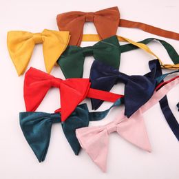 Bow Ties Linbaiway Adult Big Velvet Bowtie For Mens Wedding Party Necktie Gravata Borboleta Bridegroom Adjustable Bowknots Slim