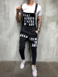 Men's Jeans Men Overalls Casual Denim Jumpsuits moto For Suspender Pants Large Size Letter printing Tourism Clothing 230725