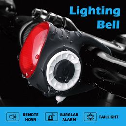 Bike Horns MEILAN S3 Bike Bicycle Taillight Remote Control Electric Bell Horn Anti-Theft Alarm MTB Road Cyling Bicycle electric bell 230725