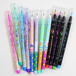 4pcs/set Kawaii Non Sharpening Pencils Replaceble Refills Mechanical Automatic Pens Korean Stationery Office Supplies