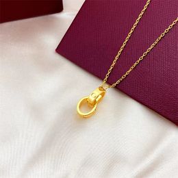 fashion designer necklace heart necklace gold Jewellery choker womens rope chain Double ring stainless steel Jewellery for women gold silver wedding party2024