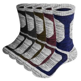 Sports Socks YUEDGE 5 Pairs Mens Hiking Socks Moisture Wicking Cotton Cushioned Thermal Crew Sports Socks for Size 37-46 EU 230725