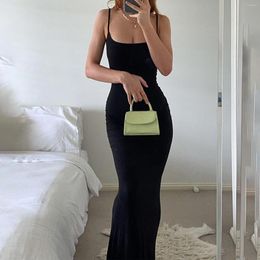 Casual Dresses Women Slim Fit Dress Sexy Lounge Style Classic Solid Color Tight Maxi Daily Outfit Party Clubwear Clothing