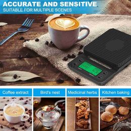 Household Scales Coffee Weighing Drip Coffee Scale with Timer Digital Kitchen Scale High Precision LCD Scales Measuring Tools 3kg/0.1g 5kg/0.1g x0726