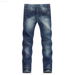 Dark Blue Jeans Men Stretch Slim Straight Regular Fit Spring Casual Pants Denim Trousers Men's Clothing Man Fashion Brand L230726