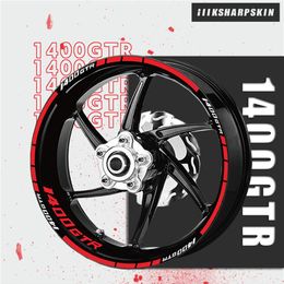 Motorcycle rim decorative waterproof stickers night reflective safety warning decal striped waterproof tape for KAWASAKI 1400GTR 1274y