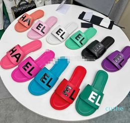 Summer Sandals Slides Slippers Ladies Bathroom Candy Jelly casual Shoes Letter print mules