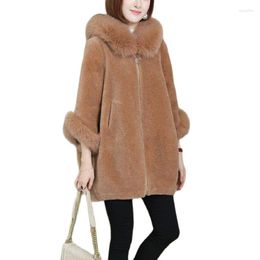 Women's Fur Autumn And Winter Faux Wool Lamb Coat Mid-Length Korean Version Loose Plush Sheep Shearing Thickened Warm