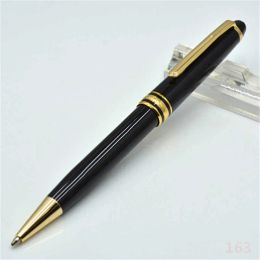 wholesale High Quality 163 Bright Black Ballpoint Pen / Roller Ball Pen Classic Office Stationery Promotion Pens For Birthday Gift