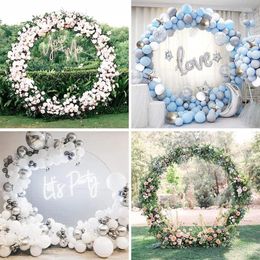 Decorative Plates 2M Circle Flower Balloon Arch Stand Round Frame Holder For Wedding Birthday Party Decor Baby Shower Anniversary Background