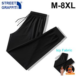 Blazers New Summer Men Pants Joggers Fiess Casual Quick Dry Sweatpants Pants Male Breathable Lightweight Tie Feet Elasticity Trousers