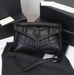 Soft Sheepskin Women Loulou Puffer Shoulder Crossbody Bag Classic Envelope Chain Cross Designer Handbags Fashion leisure