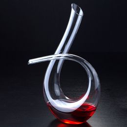 Wine Glasses UNTIOR Handmade Crystal Red Wine Glass Decanter Decant Set Jug Bar Champagne Water Bottle Drinking Gift 1500ML U Shape 230725