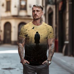Men's T Shirts Summer Fashion Round Neck -shirt 3D Gothic Horror Graphics High -quality Daily Leisure Oversized