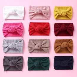 Hair Accessories Autumn Winter Solid Colour Baby Headband Girls Knotted Soft Elastic Hairband Headbands For Kids Girl