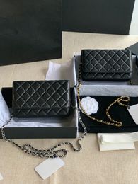 10A Super Original-Qualität Damen-Kettenbrieftasche aus echtem Leder, Kaviar-Lammfell-Reißverschluss, Mini-Woc-Umhängetasche, Luxus-Designer-Taschen, klassische Hangbags-Geldbörse mit Box