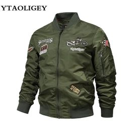Mens Jackets MA1 Flight Bomber Jacket Men Spring Autumn Military Airborne Tactical Astronaut Embroidery Pattern Male Clothing 230726