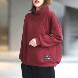 Women's Hoodies Women Solid Colour Long Sleeve Hoodie Sweatshirt Female Fashion Streetwear Pullover Jumper Ladies Turtleneck Tops A260