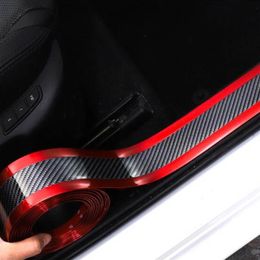 7cm 100cm Car Sticker 5D Carbon Fiber Film Auto Styling Bumper Strip Wrap Anti-Collision Trunk Door Sill Protector Paster Automobi246K