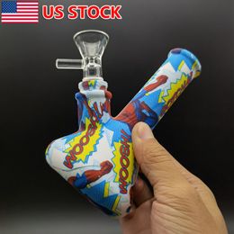 4.7 inç Silikon Sigara Sigara Boru Bong Bubbler Hookah Shisha+14mm Cam Kase.New